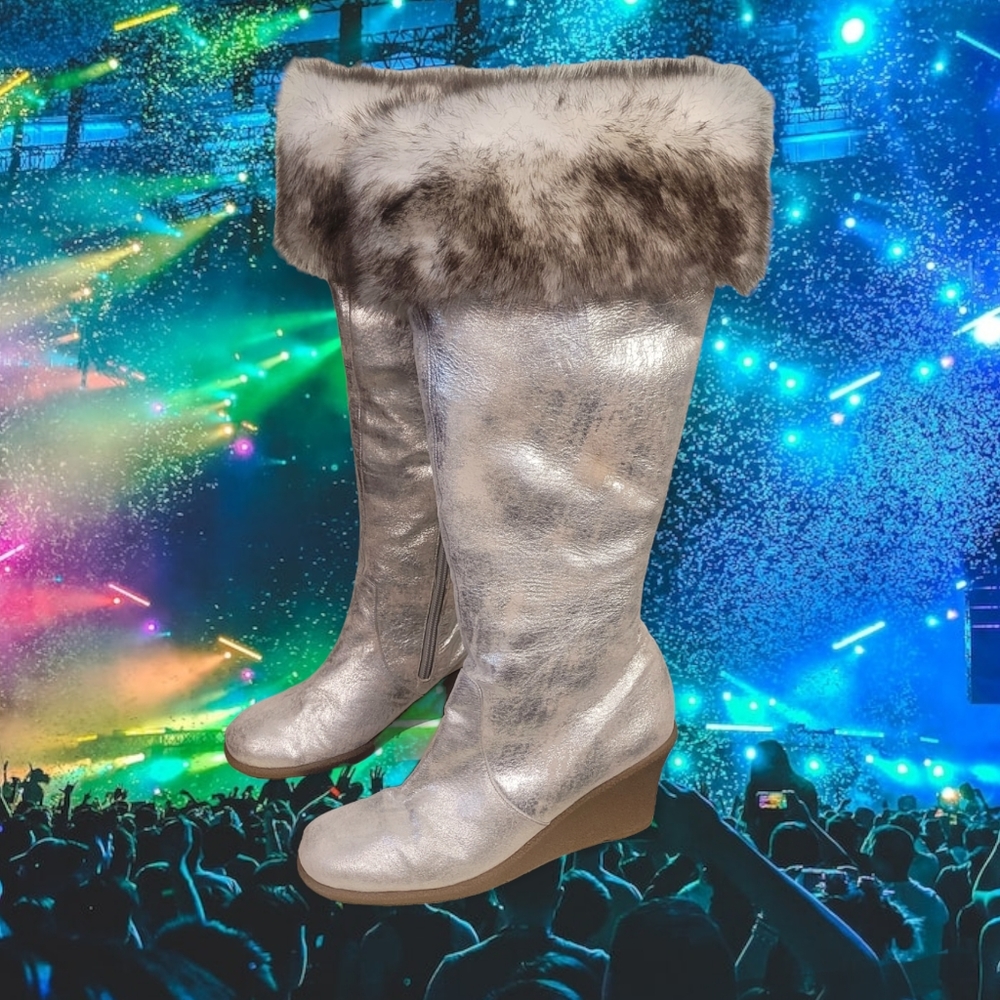 Funky Silver Boots by Victoria's Secret